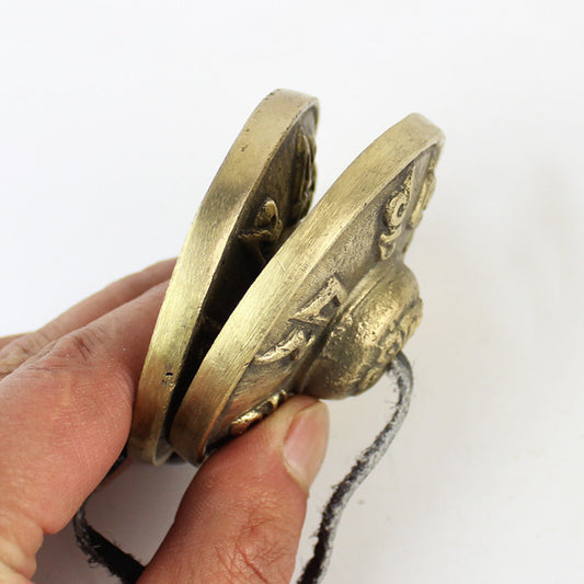 Copper Finger Cymbals Percussion Instrument Ring Clock Yoga Meditation Ding Ring