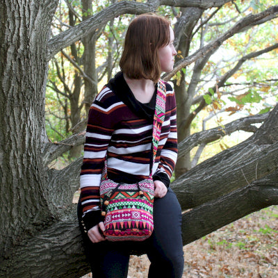 Tejido Jacquard - Mochila peq. Rosada