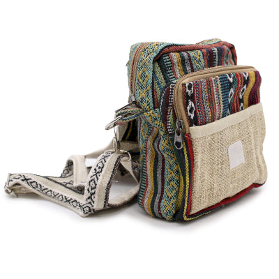Bolsa de viaje Body-Cross de cáñamo natural y Jhari