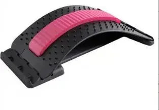 Masajeador ajustable de cuatro niveles con soporte para espalda, cintura y cuello, herramienta de ayuda para ejercicios de yoga en azul y morado.