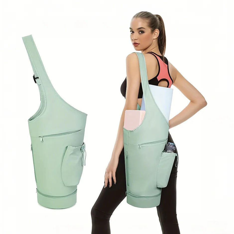 Bolsa para esterilla de yoga - Bolsa multifuncional con bolsillo para botella de agua - Bolsa versátil para esterilla de yoga en el gimnasio para mujer