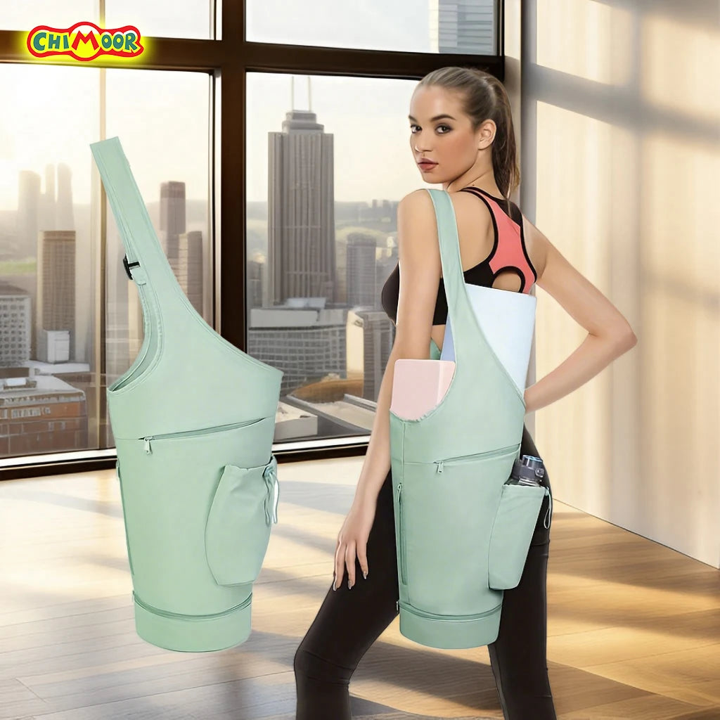 Bolsa para esterilla de yoga - Bolsa multifuncional con bolsillo para botella de agua - Bolsa versátil para esterilla de yoga en el gimnasio para mujer