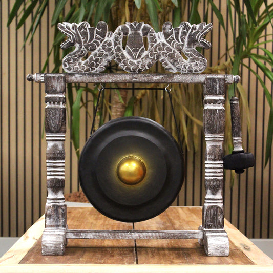 Gong de Meditación Mediano con Soporte - 50cm - Negro